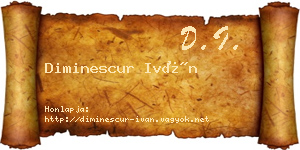 Diminescur Iván névjegykártya