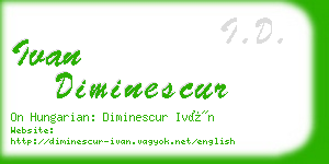 ivan diminescur business card